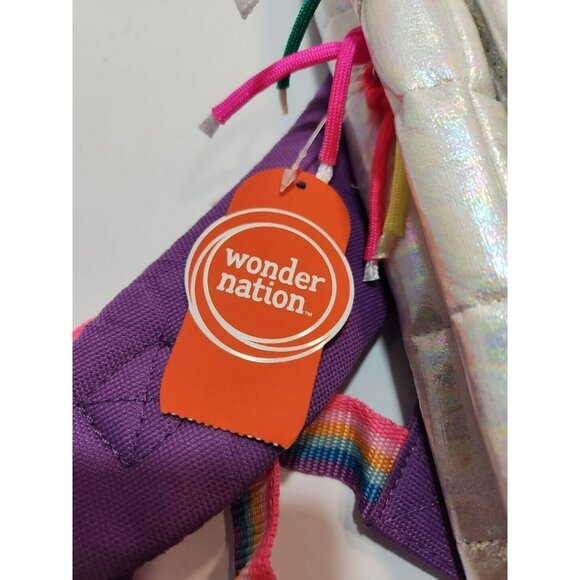 Wonder Nation White Iridescent & Purple Backpack with Rainbow Colored Accents - Picture 6 of 9